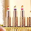 Lippenbalsam mit Farbwechsel und Blütenblatt-Goldfolie, lang anhaltende Feuchtigkeitsversorgung, verblasst nicht so leicht, temperaturempfindlicher, farbwechselnder Lippenstift, 3 Farben