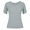 Shop   Women U Neck Ribbed SilkeT ShorT Sleeve T shirT Gray Dai Wsh 20553