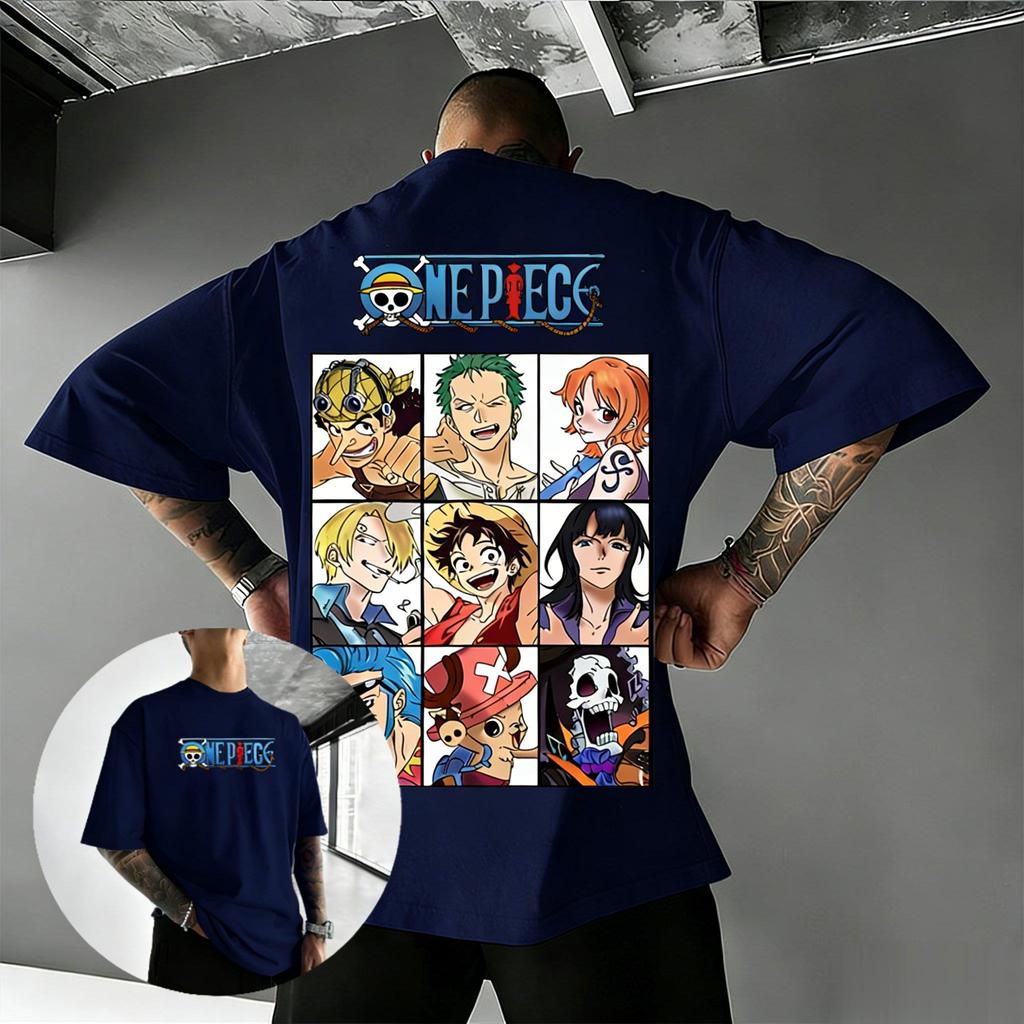 2026 Summer Y2k One Piece Anime T Shirt Men Women Luffy Zoro Nami Print Cotton Short Sleeve Tee Streetwear Casual Graphic Tops