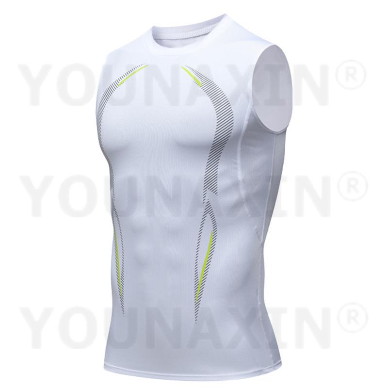 

Чоловічі футболки без рукавів Базовий шар Жилет Баскетбол Спорт Облягаючий Тренажерний зал Фітнес Джоггер Топ для бігу Відкритий Танк S M L XL 2XL 3XL 3XL білий