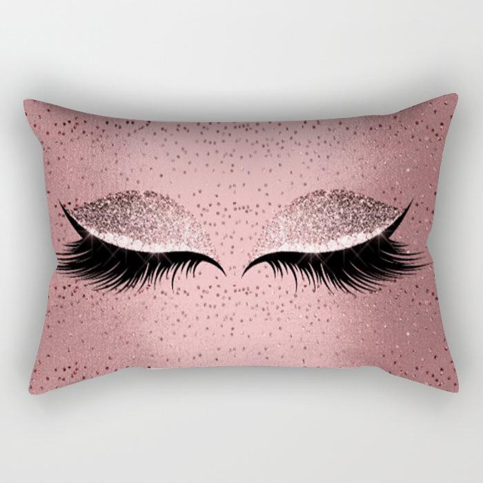 Eyelash Pillow Case European and American Fashion Sleep Waist Pillow Case Living Room Sofa Cushion Pillow Core