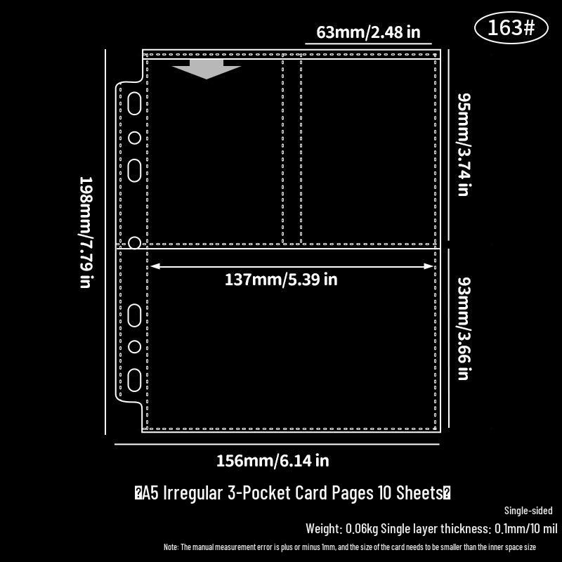 Hochtransparentes Loseblatt-Polaroid-Album – 3-in- & 5-in-Kartenfächer, quadratischer Kartenhalter, verdickte Seiten
