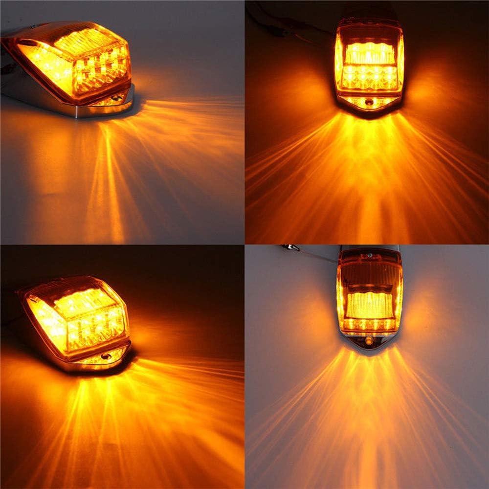 5pc LED Amber Cab Marker Light 17LED Roof Top Clearance Truck Cab Lights Waterproof  Chrome Running Light For Kenworth Peterbilt