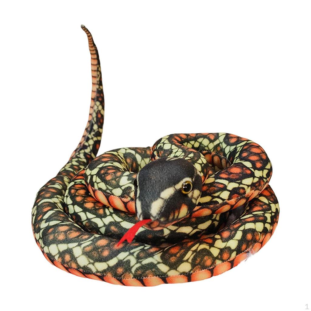 200cm Snake Plush Toy Fake Animal Figure with Red Tongues Pillow Doll Toys Simulation Long