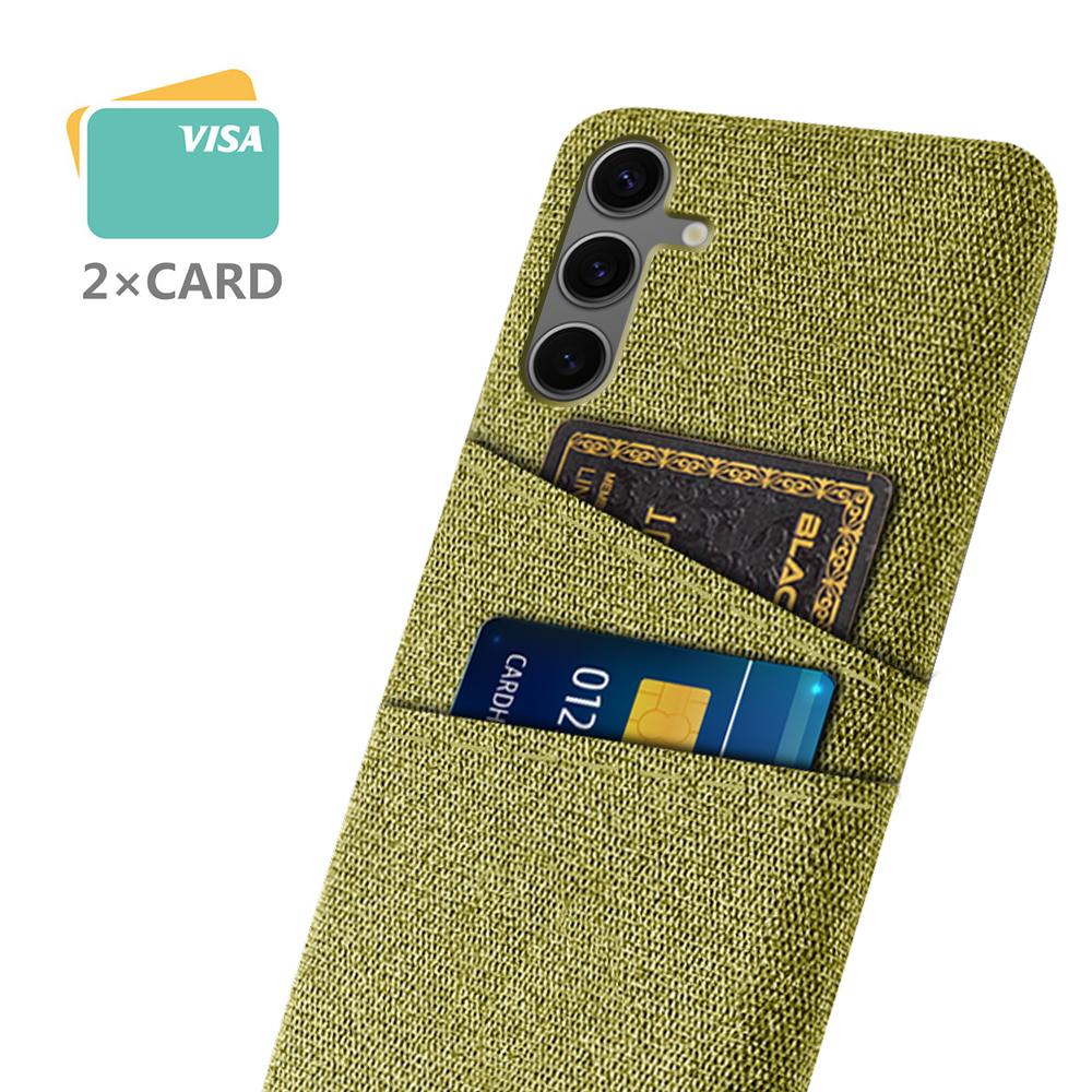 For Samsung Galaxy S24 FE Case Cloth+Hard PC Phone Cover with Dual Card Slots