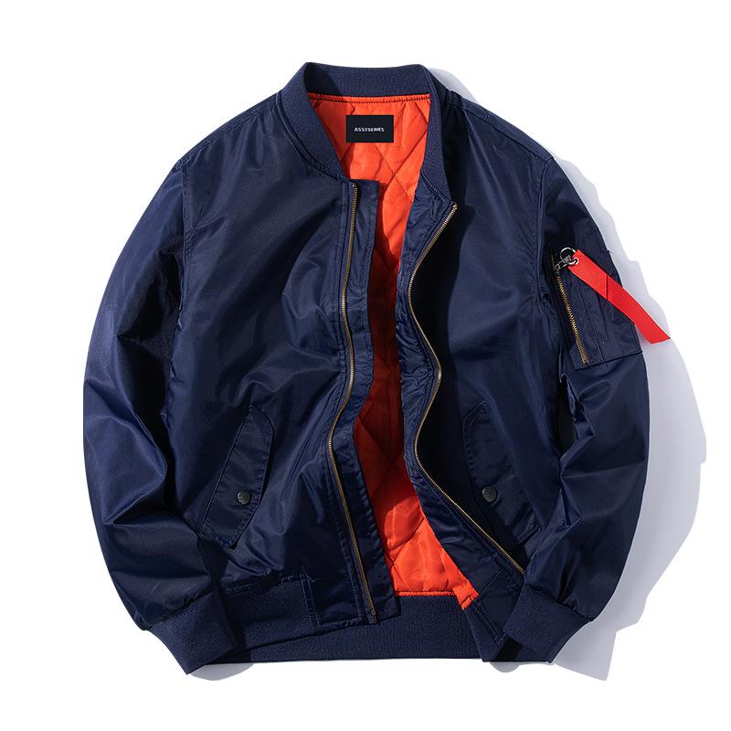 Herren Übergröße Baumwolle Stehkragen Bomberjacke - Trendige Herbst/Winter Sportbekleidung