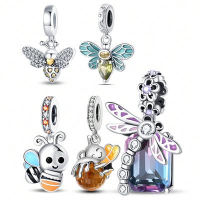 Charm Copper Colors Cute Bees And Dragonflies Bead For Original Bracelet Diy Beads Charms Jewellery Making Gift For Women Styfne
