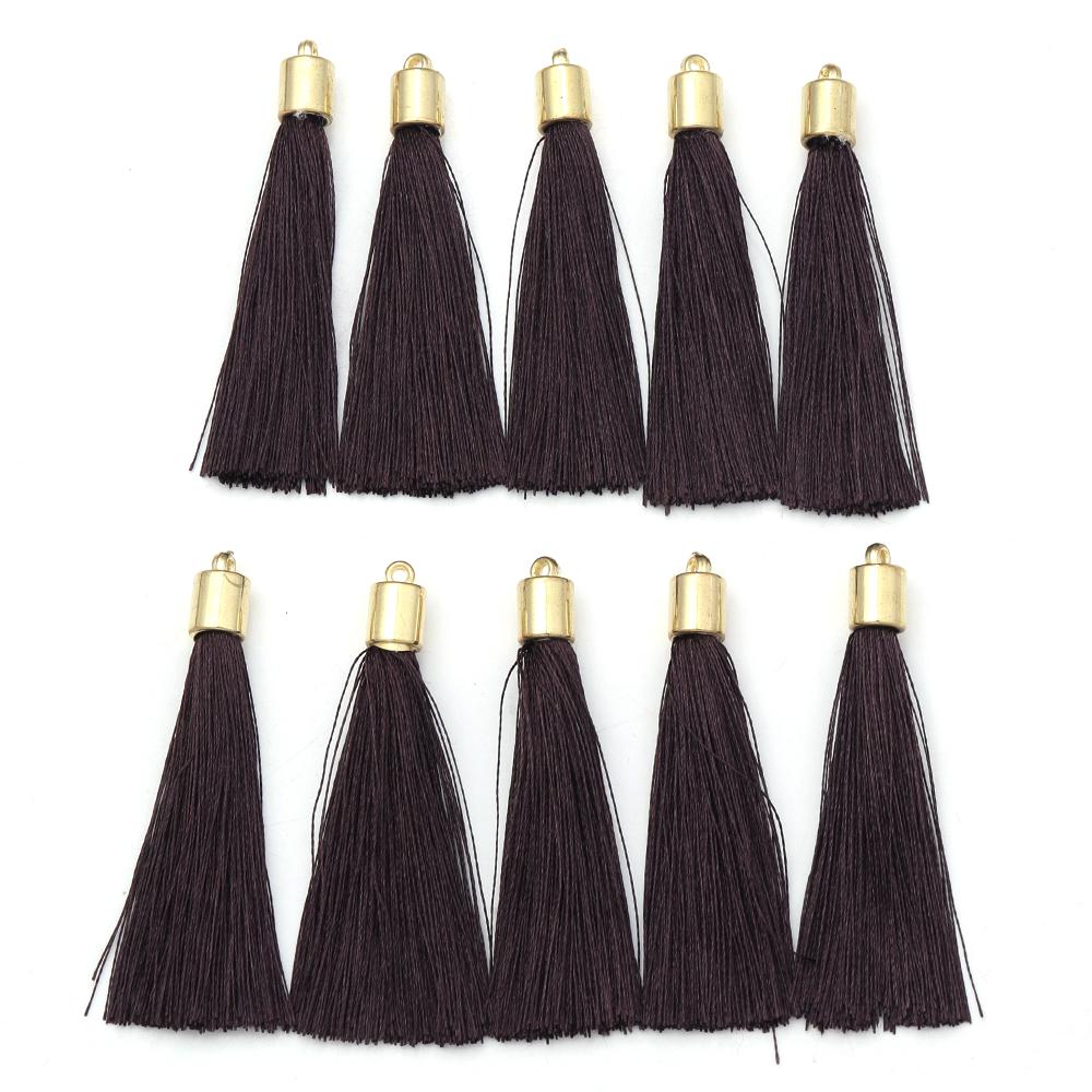 20pcs/lot Colorful Silk Tassels Metal Caps Tassel Charms Pendant For DIY Jewelry Making Handmade Earrings Pendant Accessories