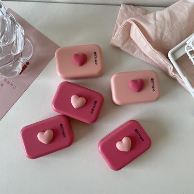 Pink Pupil Box Small Portable Double Partner Box Sweet Love Contact Lens Case