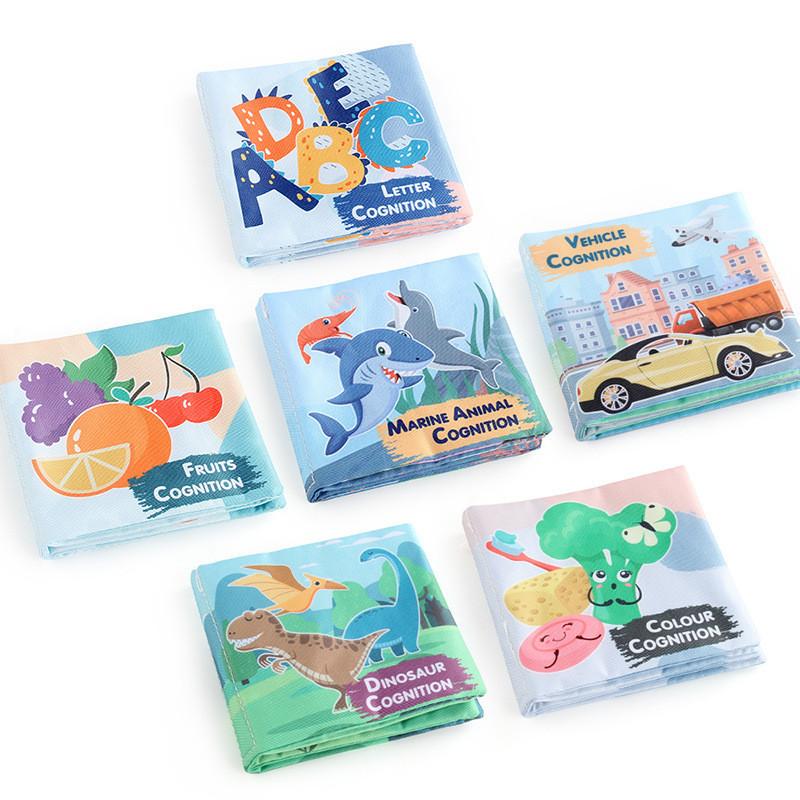 Kinder Lern Alphabet Stoffbuch Reißfest Mit Geräuschpapier 3D Dinosaurier Ozean Stoffbuch