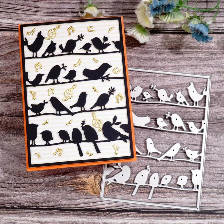 Birds Background Metal Cutting Dies Stencil for DIY Scrapbooking Photo Album Embossing Paper Cards Crafts Diecuts