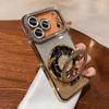 Plating For Magsafe Magnetic Stand Holder Rhinestones Case For iPhone 17 Pro Max 16 11 12 13 14 15 Plus Diamond Bumper Cover