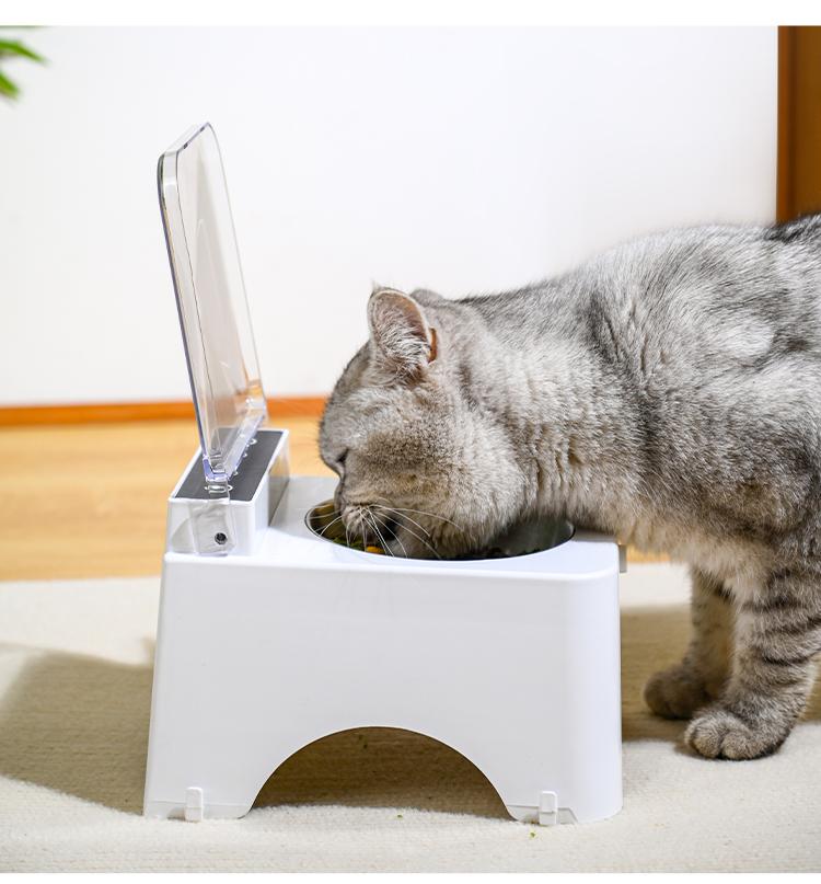 Smart Wireless Pet Feeder & Water Bowl Automatic Stainless Steel Elevated Dish for Indoor & Outdoor Use (White,300ml&L) белый