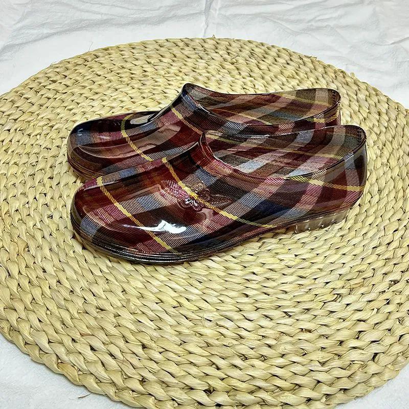 WTEMPO Rain Shoes Women's Short Tube Spring Autumn Flat Heel Kitchen Work Car Washing Water Shoes Waterproof Anti Slip Wear-resistant Shoes