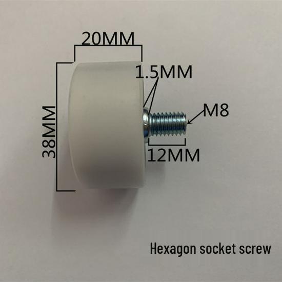 626 Rubber-Coated Nylon Roller with Shaft, 608 Bearing Pulley Wheel Guide