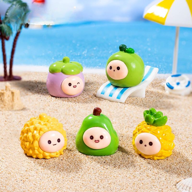 Micro landscape cartoon cute fruit cute grain dumpling doll DIY blind bag decoration accessories car desktop ornaments