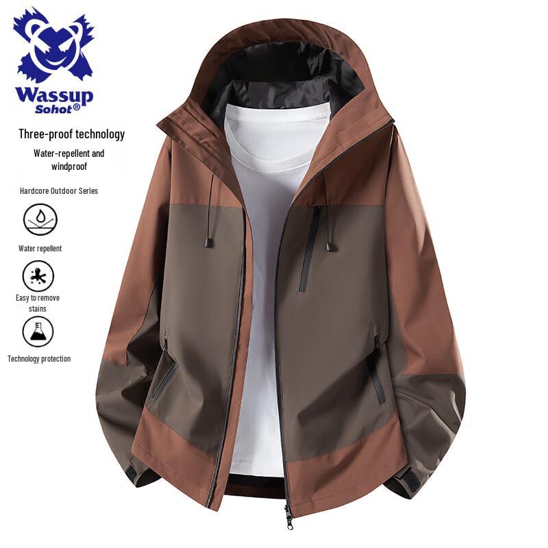 Wassup Sohot Men's Hooded All-Season Outdoor Jacket