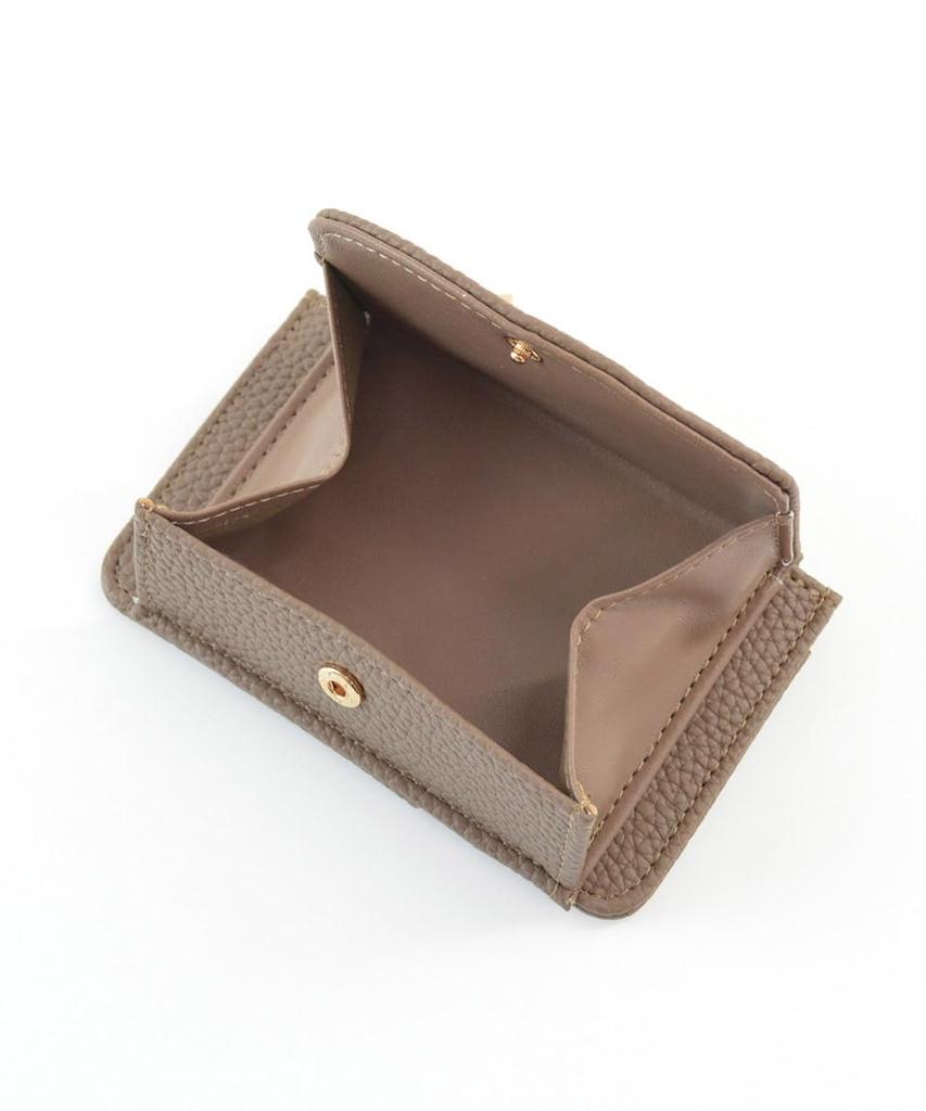 Altro Rose Fragment Case, a slim, mini wallet for women in grained pinkbeige. Features a bifold design with a coin purse and synthetic leather card