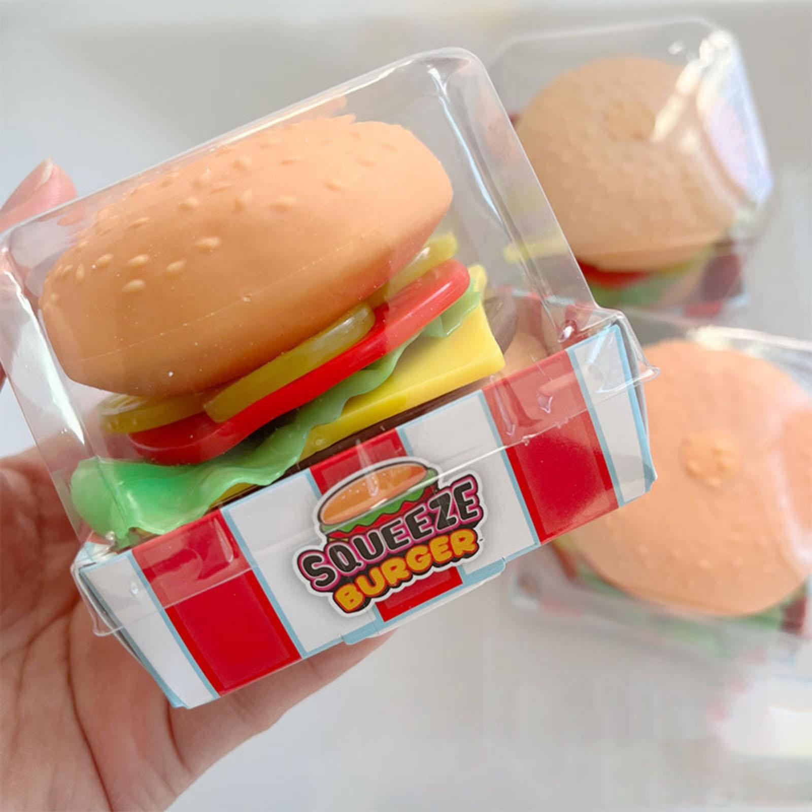

Squeeze Burger Stress Relief Toy Soft Foam Squeeze Toy Novelty Sensory Toy for Hand Exercise and Focus One Size