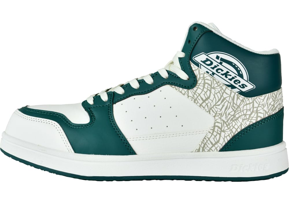 Dickies Safety Steel Toe Size D-3318 Men's Mid-Cut Sneakers, Lightweight, Shock-Absorbing, Cap, Oil-Resistant Sole, Green, 26.5cm