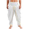Mens Satin Dhoti Pants Casual Elastic Waistband Draped Baggy Trousers Vacation Theme Party Ethnic Wear