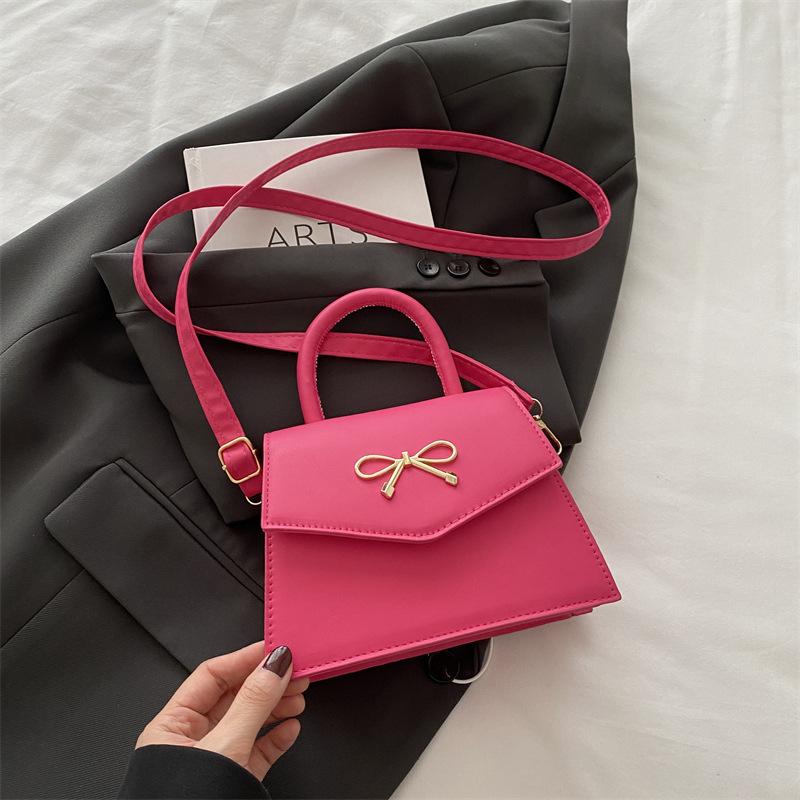 Premium sense portable small square bow bag women's 2025 new fashion shoulder bag versatile messenger bag trend