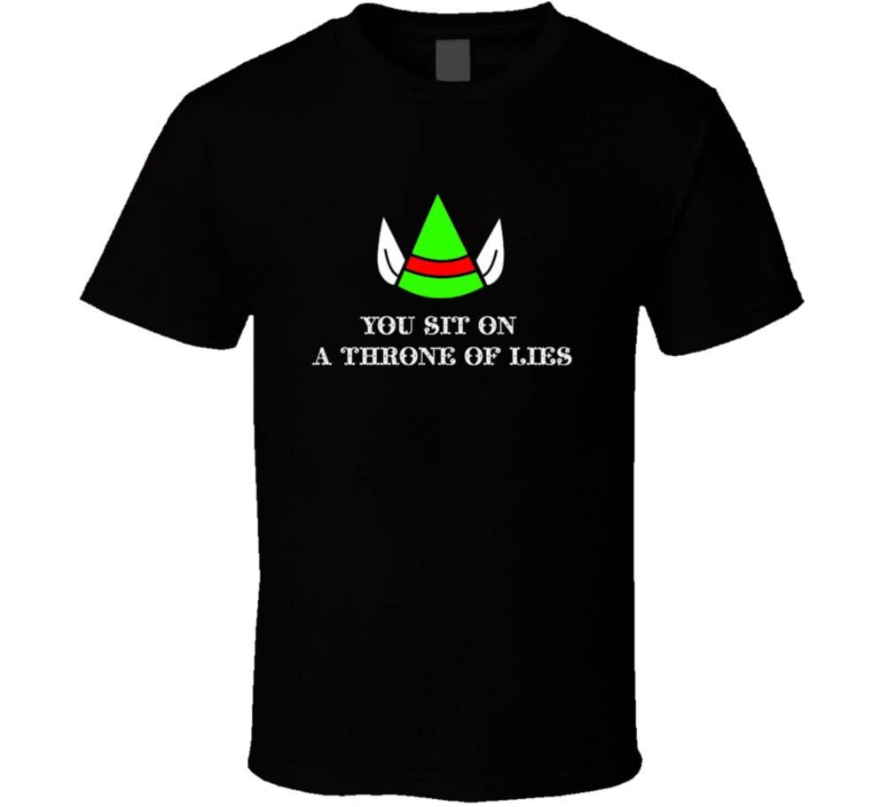 

You Sit On A Throne Of Lies Funny Buddy The Elf Santa Claus Christmas T Shirt 2XL