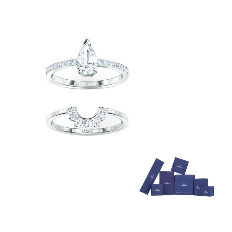 Swarovski Attract White Gold Plated Rings Womens Silver 50-Original brand box серебряный
