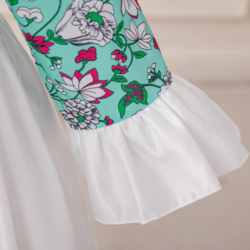 Versatile Long-Sleeve Patchwork Dress for Women & Children - Middle East Holiday Style