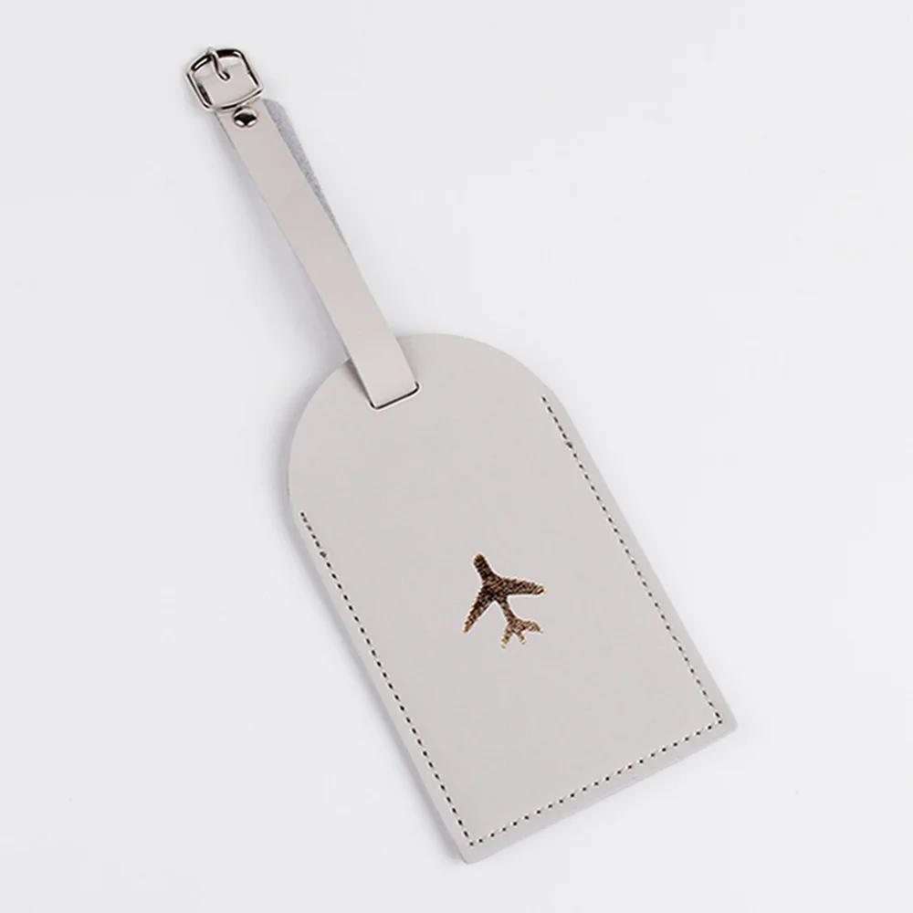 Luggage Tag Suitcase Luggage Label PU Leather Baggage Boarding Bag Tag Portable Travel Accessories Name ID Address Holder