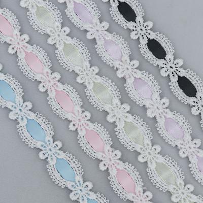 Elegant Water-soluble Lace Polyester Bilateral Openwork Ribbons Accessories Clothing Accessories Embroidery Lace Lace Bags Crafts Making Ribbons
