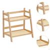 2 Layer Bamboo Organizer for Cups And Skincare on Countertop