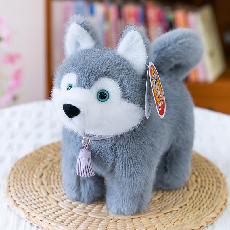 Simulated Standing Position Golden Retriever Plush Toy Corgi Husky Office Puppy Table with Children's St. Bernard Dolls