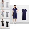 Plus Size Women's Summer Modal Short Sleeve Long T-shirt Casual Dress For Effortless Style