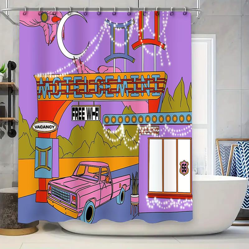

Vintage Truck Desert Sunset Shower Curtain Western Wild West Ranch Farmhouse Bathroom Decor Aesthetic Room Vanlife Hippie Style W60H190(CM)-1 Pcs