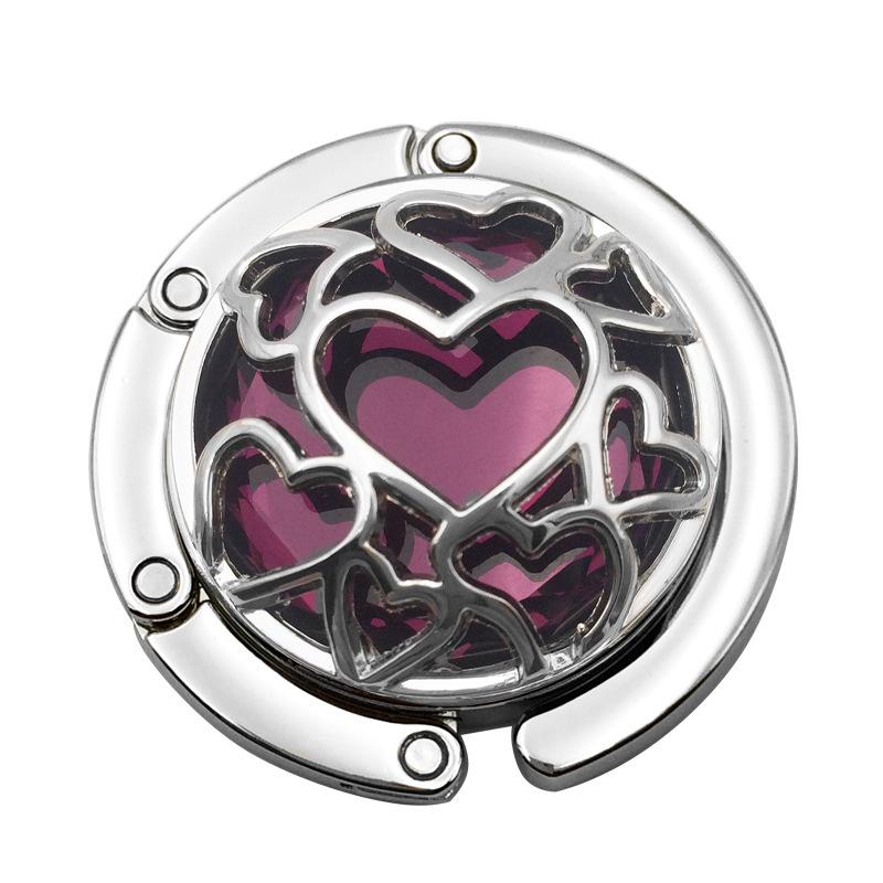 Heart-Shaped Crystal Mesh Folding Bag Hook