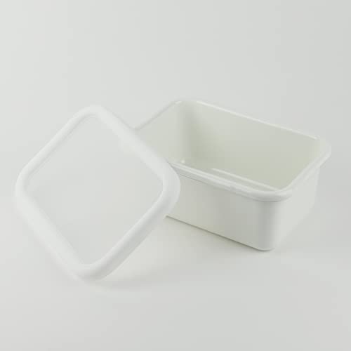 Pearl Metal Bran Kitchen Storage Container, White, 970ml, Enamel, Rectangular, HB-4481