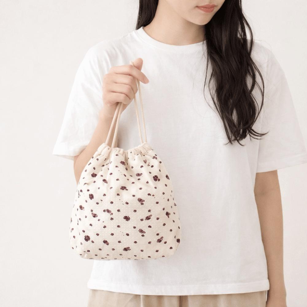 Quilted Cotton Lipstick Storage Bag Jewelry Storage Bag Flower Makeup Bag Coin Purse Women/Girls