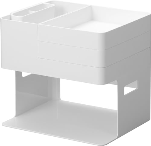 

Yamazaki Nail Light & Gel Nail Supplies Storage Case, White, Body: Approx. W26 x D21 x H23.6cm, Tower, Nail Storage, Nail Care, Small Item Storage, 20