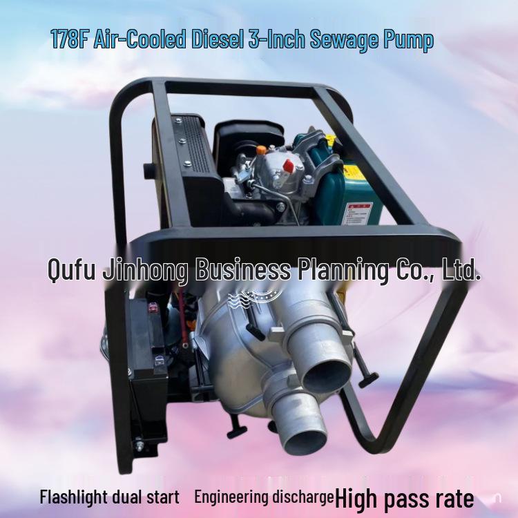 178F Air-Cooled Diesel Self-Priming Non-Clogging Sludge Pump with Widened Passage for Urban Flood Control.