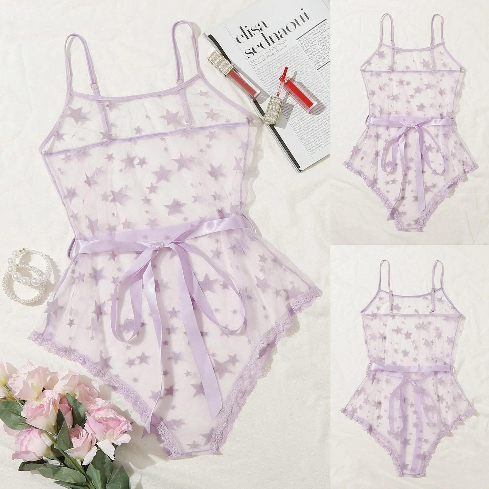 

Sexy Lace Lingerie Pajamas Women Underwear Sleepwear Bodysuit Jumpsuit Teddy