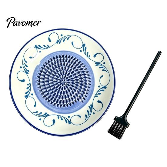 Gadget da Cucina in Ceramica Resistente Grattugia Aglio Zenzero, Piatto Trituratore Manuale 2-in-1 per Cucinare, Base Grattugia Verdure Piatta Portatile Facile da Pulire