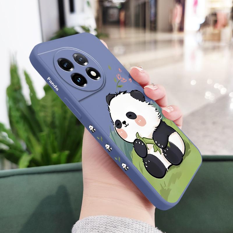 Baby Panda Phone Case For Oneplus 13 13R 12 12R 11 11R 10 10R 10T 9R 9RT 9 8T 8 7 7T Pro 5G Liquid Silicone Cover