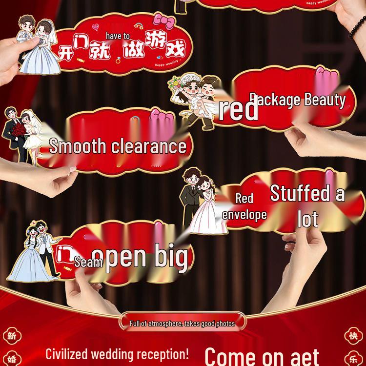 Creative Wedding Groom-Picking Game Props & Door-Crashing Stickers Set