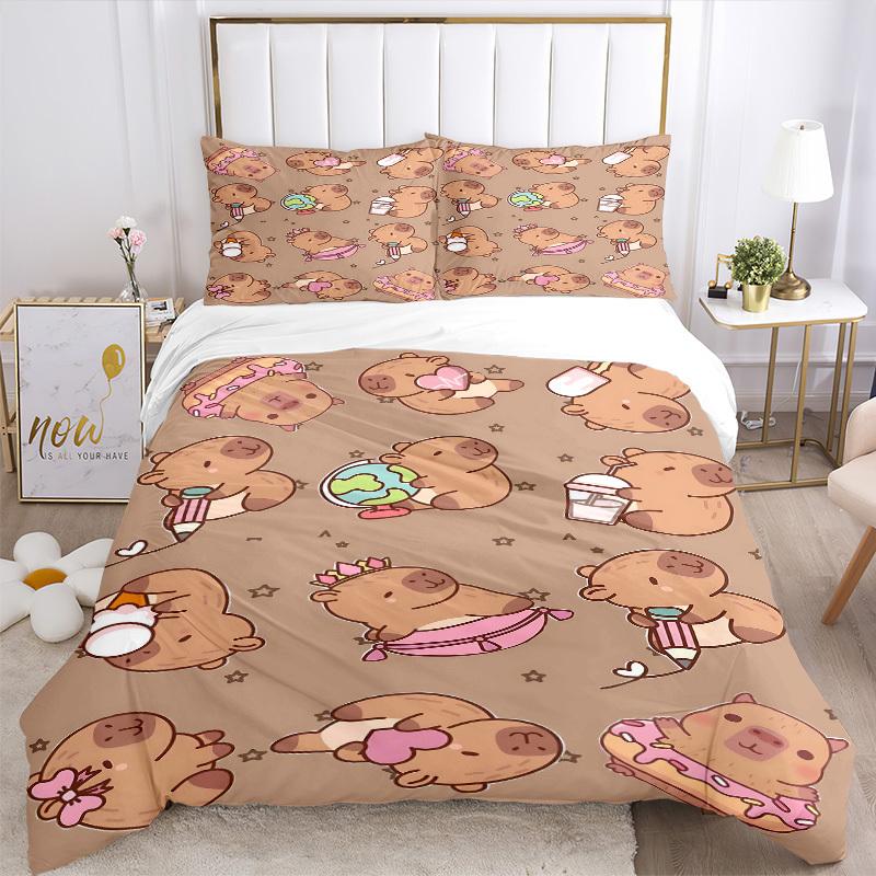 3pcs Anime Cartoon Design Bedding Set - Includes One Quilt Cover and Two Pillowcases (No Core) - Perfect for Bedroom and Guest Room Decorati