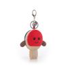 Apricot Lamb Table Tennis Racket Cute Soft Keychain Plush Toy, Perfect for Boys and Girls, Fits Kids' Backpacks and Purses, 10cm