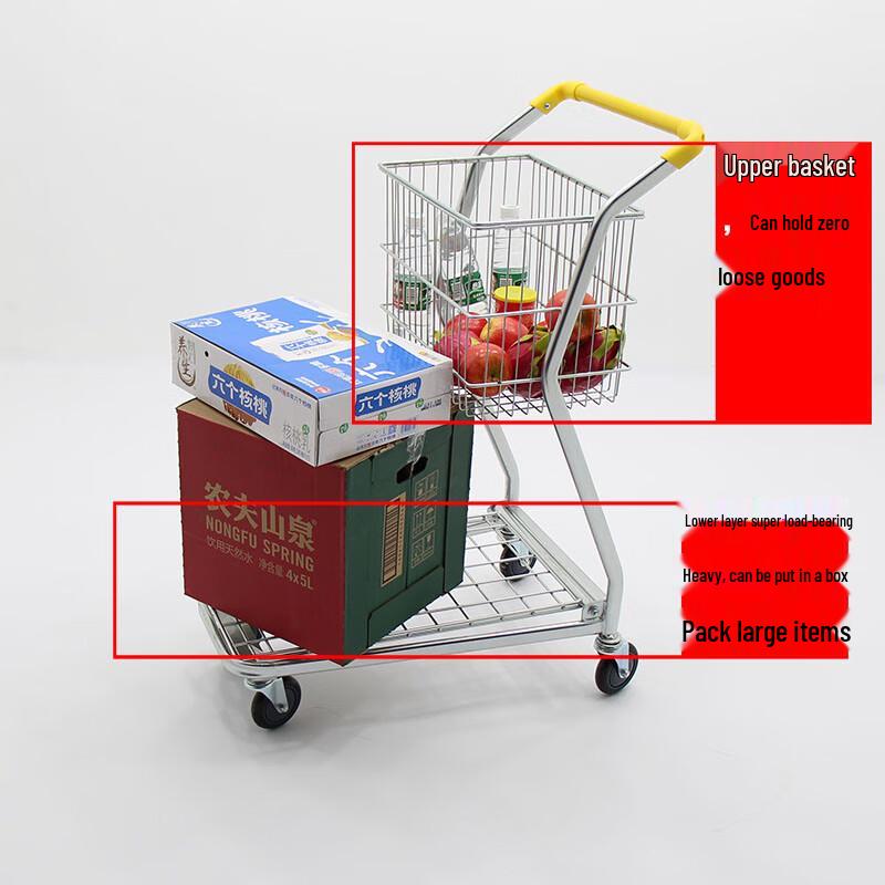 Foldable Metal Double-Layer Sorting Cart