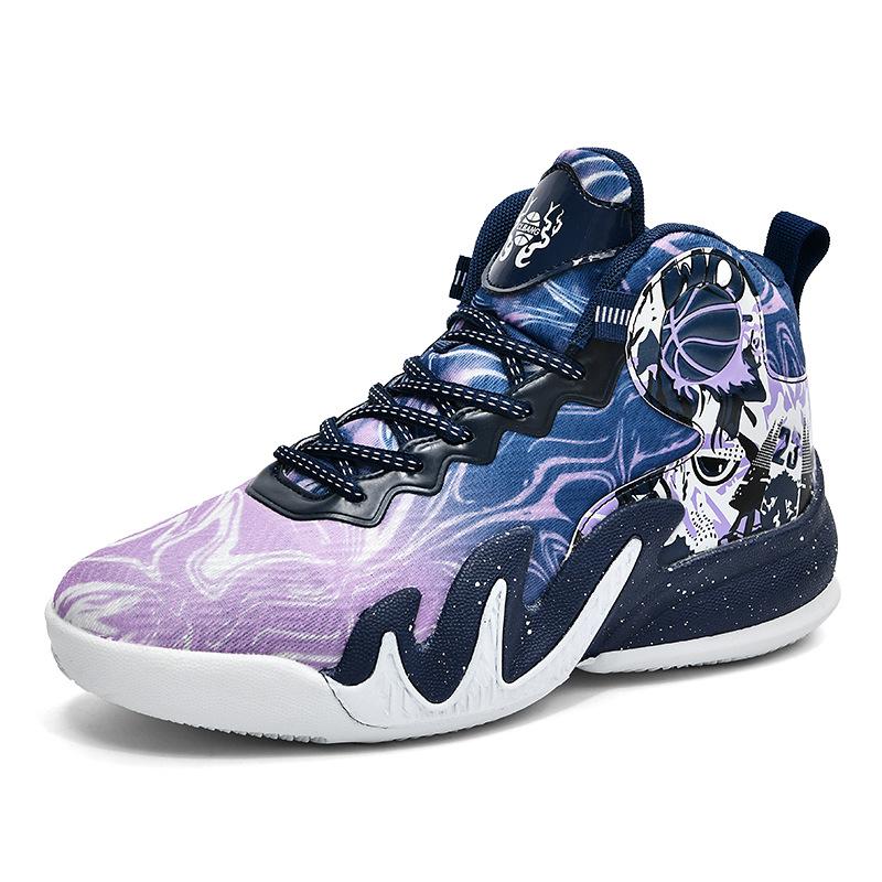 A 2025 Trend Spring and Autumn New Basketball Shoes Men's Children's High-top Sneakers Cement Floor Primary School Sports Shoes