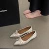Beautiful French bow pointed single shoes women's autumn 2024 new models are not tired of commuting shallow mouth women's single shoes