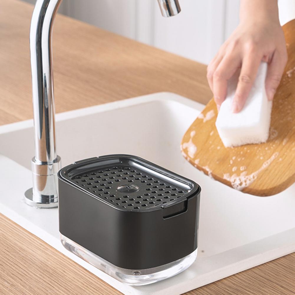 Liquid Soap Dispenser Detachable Double Layer Drainage Design Smooth Dispensing Press Type Manual Soap Dispenser Kitchen Supply